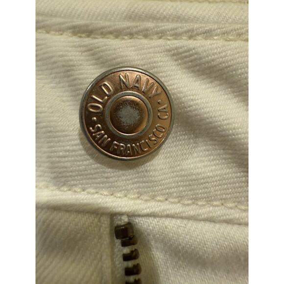 Old Navy Womens Size 10 White Back Slit Denim Jean Skirt Double Button, Pockets - Picture 4 of 7
